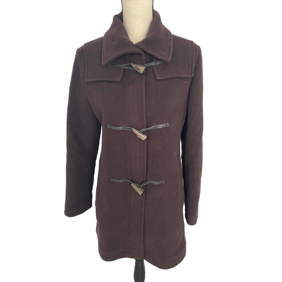 Burberry London Peacoat Brown 100% Wool Size Medium